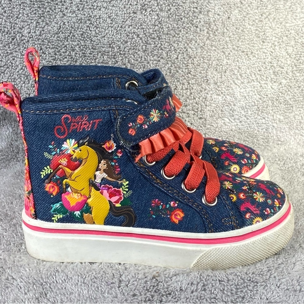 Spirit High Top Shoes Girls Size 7‎ Velcro Closure